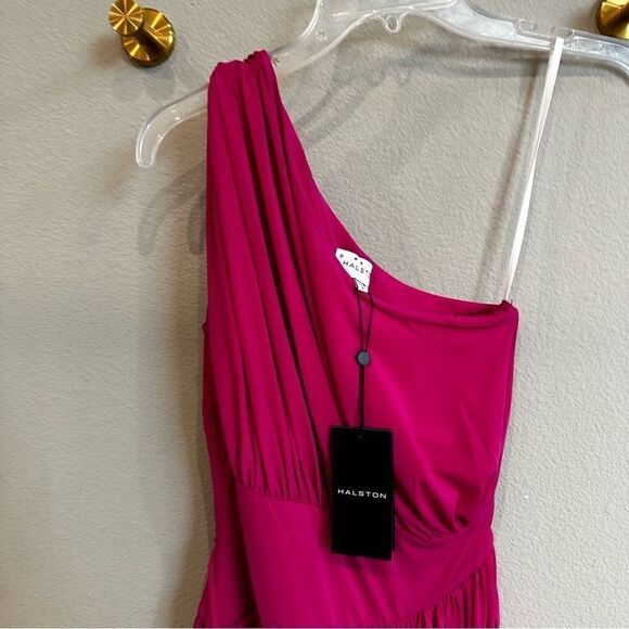 HALSTON | NWT size 2 Idalia Dress In Stretch Jersey Begonia fuchsia pink - Picture 8 of 11